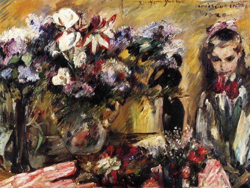 Lovis Corinth Blumen und Tochter Wilhelmine